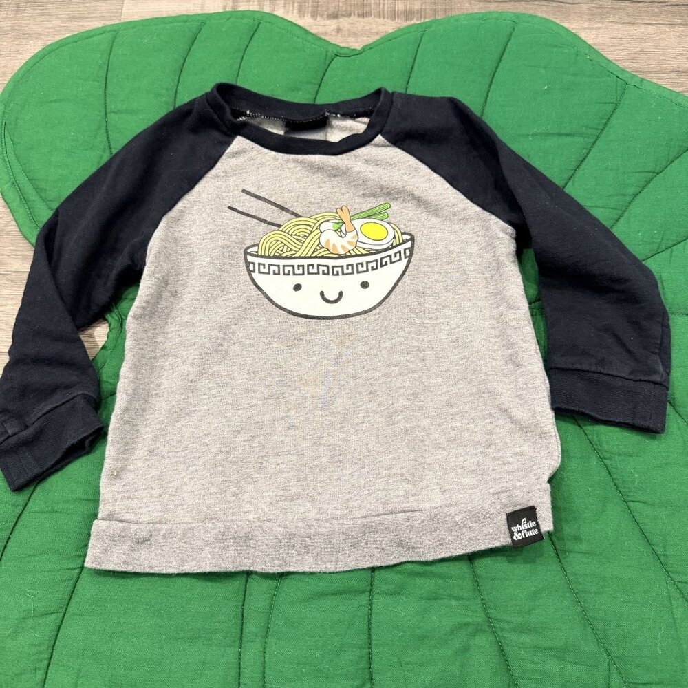 Whistle & Flute Toddler 1-2 Years Ramen Raglan Long Sleeve Pullover Kawaii